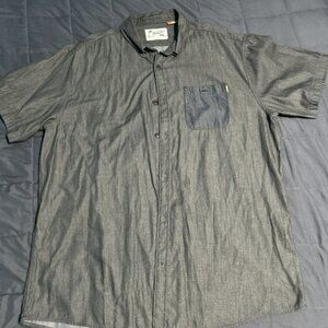 Howler Brothers Bros XL Pattern Button Down Short Sleeve Shirt Black And Brown